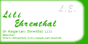 lili ehrenthal business card